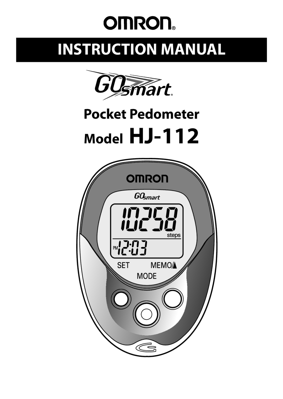 Omron instruction manual Pocket Pedometer Model HJ-112 