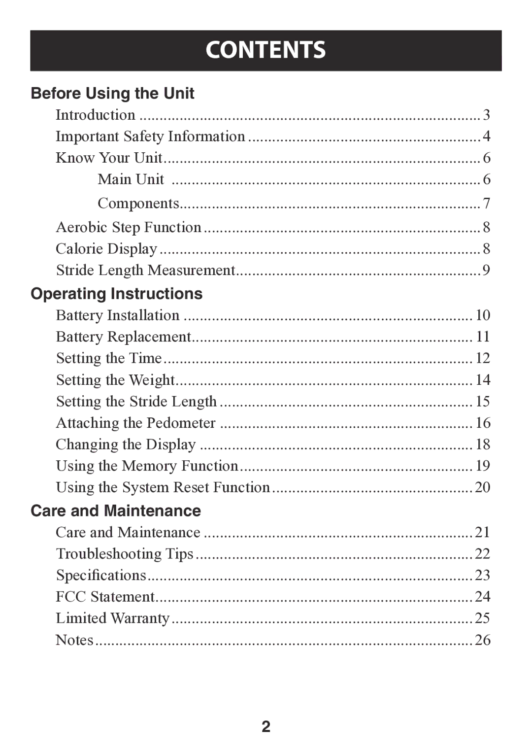 Omron HJ-112 instruction manual Contents 