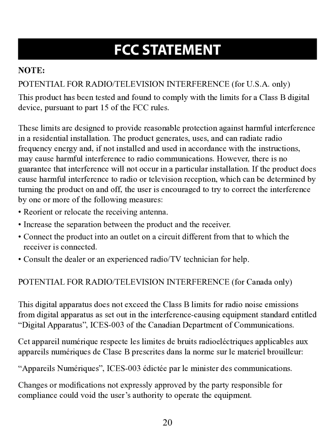 Omron HJ-320 instruction manual FCC Statement 