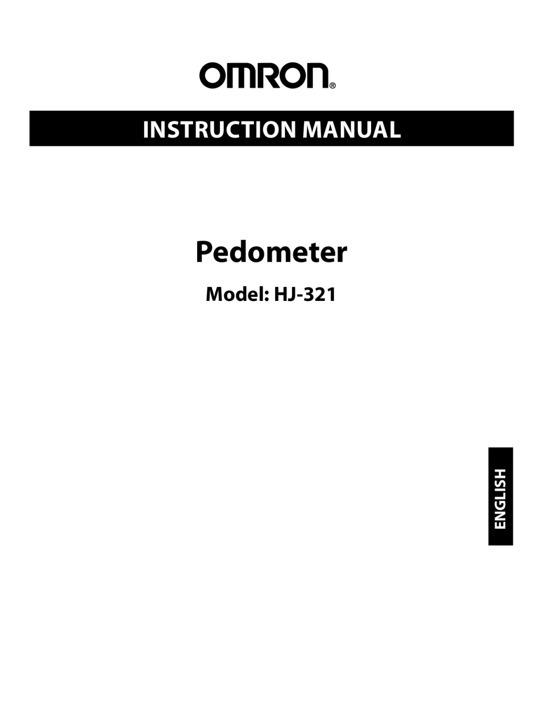 Omron HJ-321 instruction manual Pedometer 