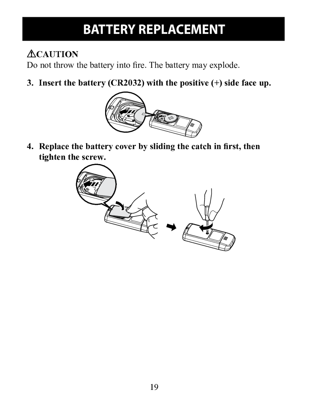 Omron HJ-322U instruction manual Do not throw the battery into fire. The battery may explode 