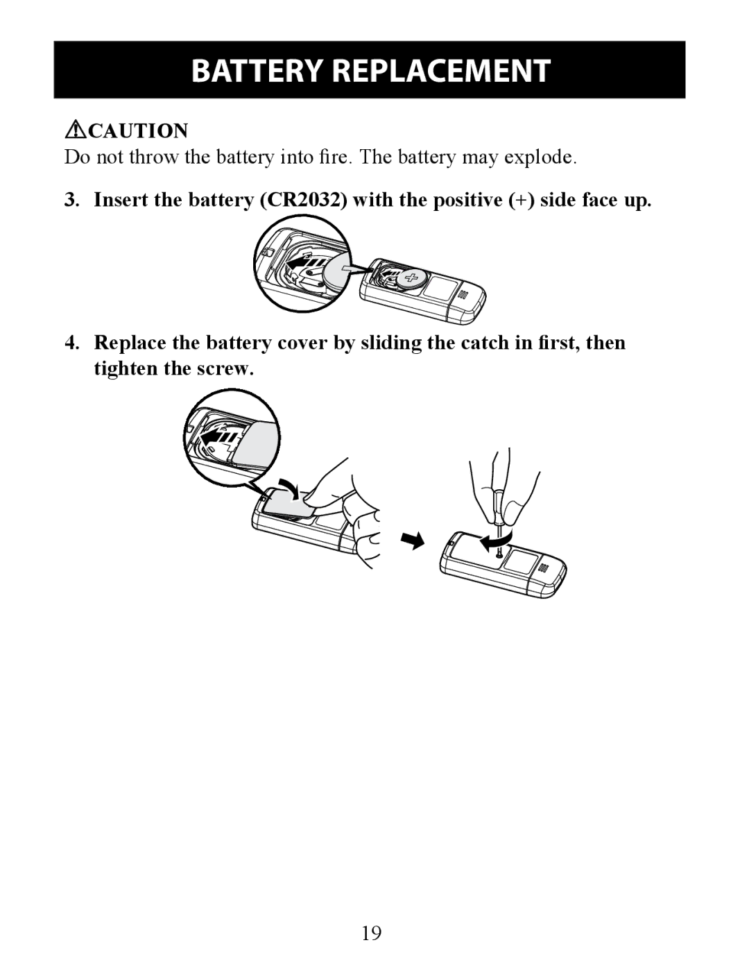 Omron HJ-324U instruction manual Do not throw the battery into fire. The battery may explode 