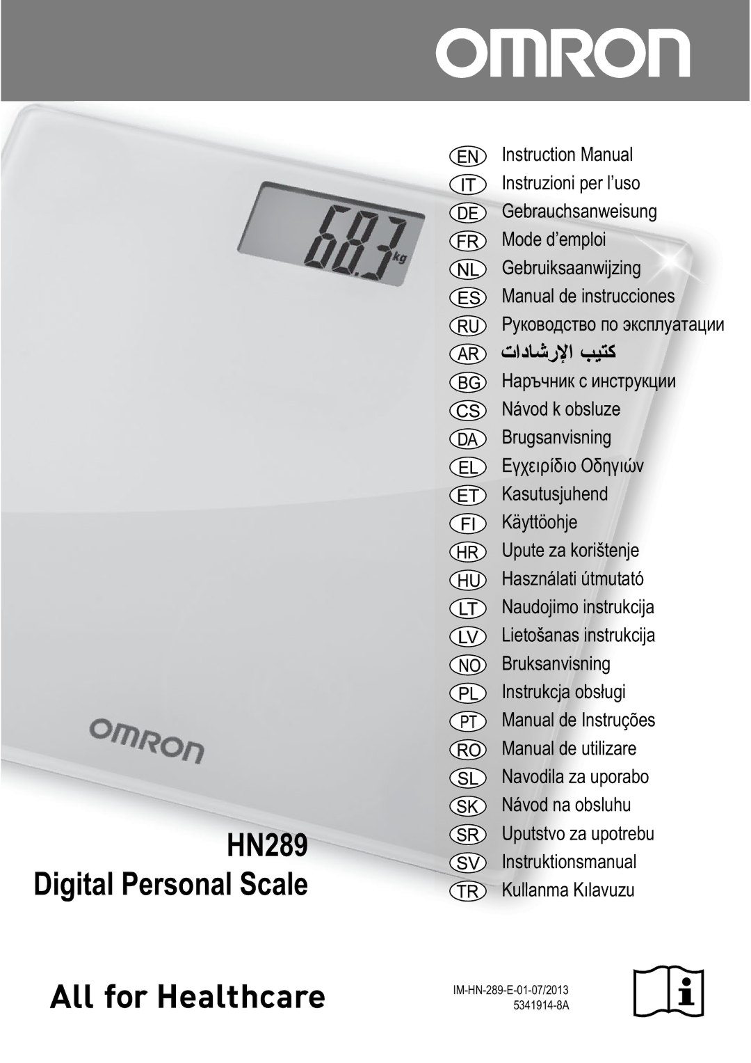 Omron instruction manual HN289 Digital Personal Scale 