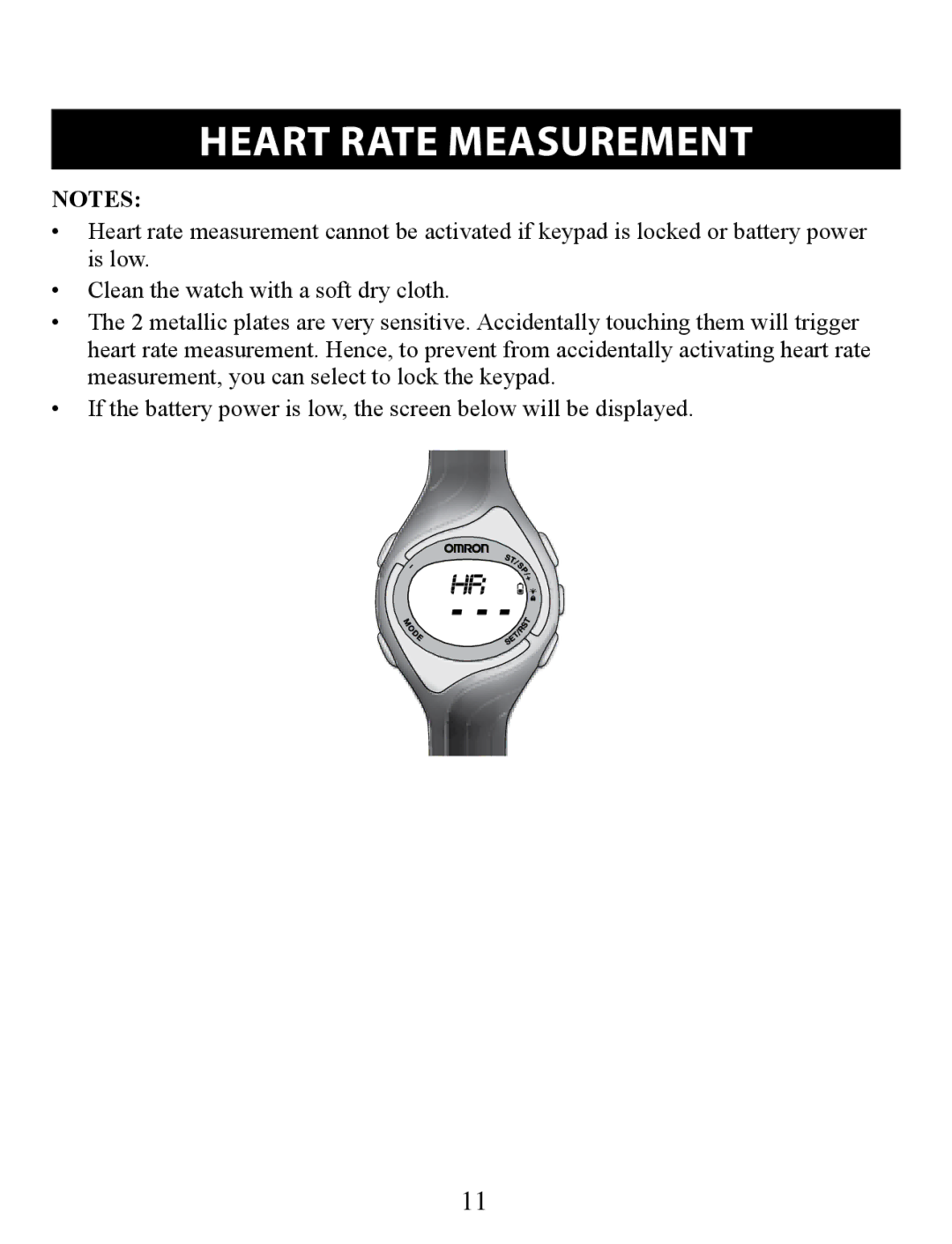 Omron HR-210 instruction manual Heart rate measurement 