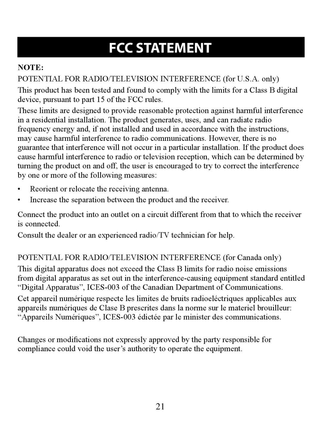 Omron HR-210 instruction manual FCC Statement 