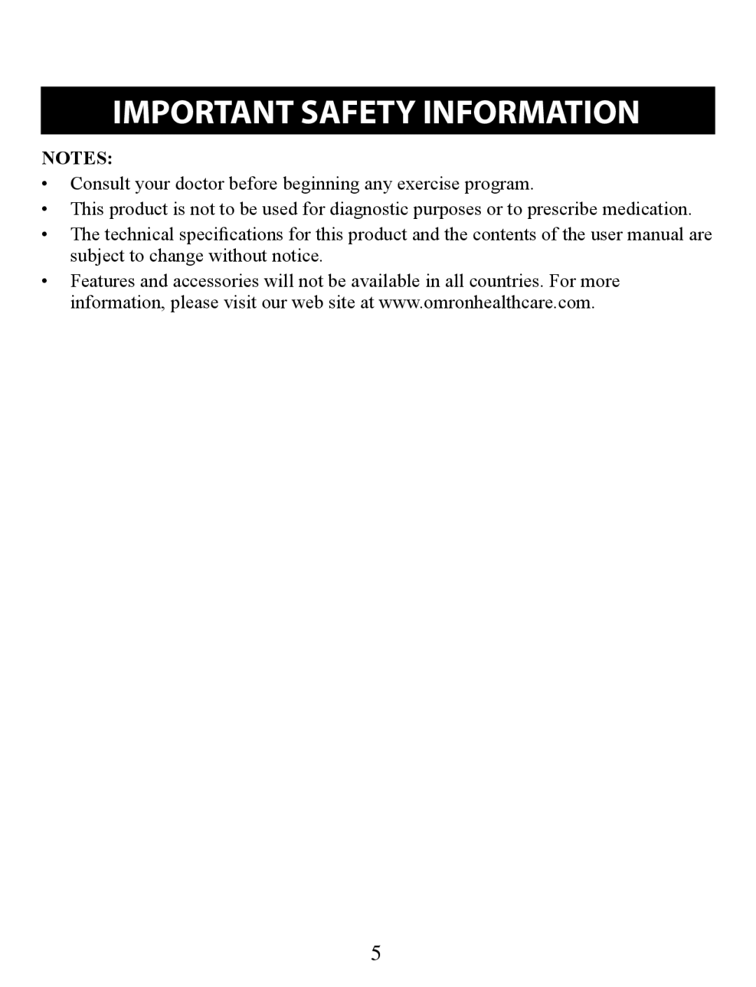 Omron HR-210 instruction manual Important Safety Information 