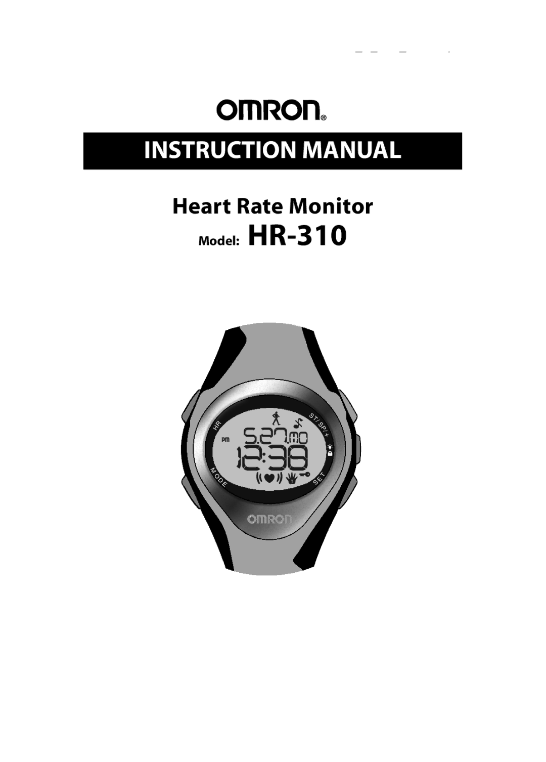 Omron instruction manual Heart Rate Monitor, Model HR-310 