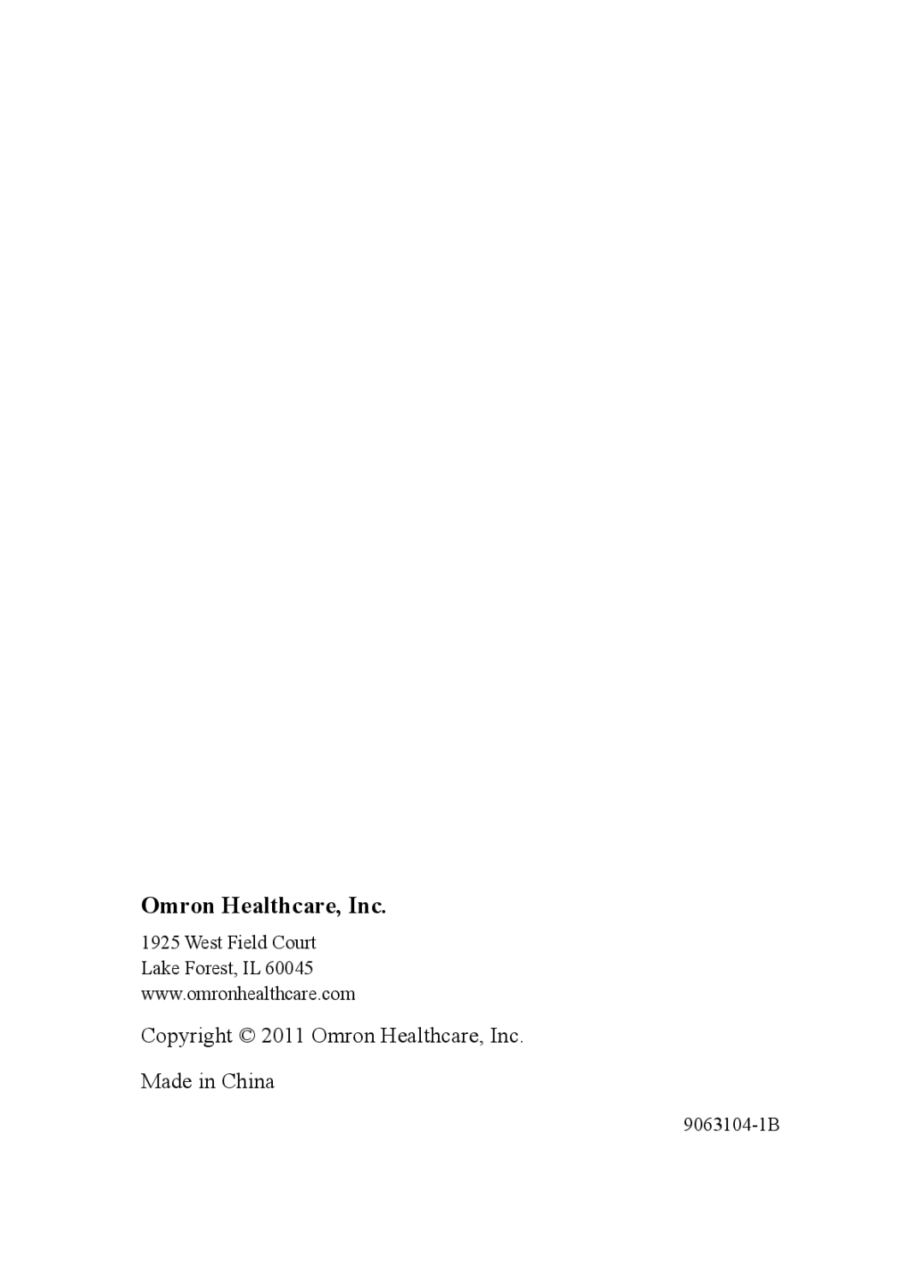 Omron HR-310 instruction manual Omron Healthcare, Inc 