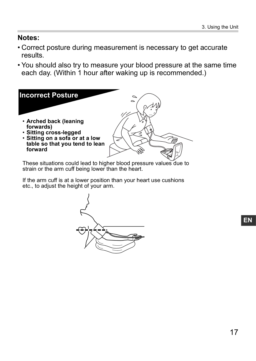 Omron i-C10 instruction manual Incorrect Posture 