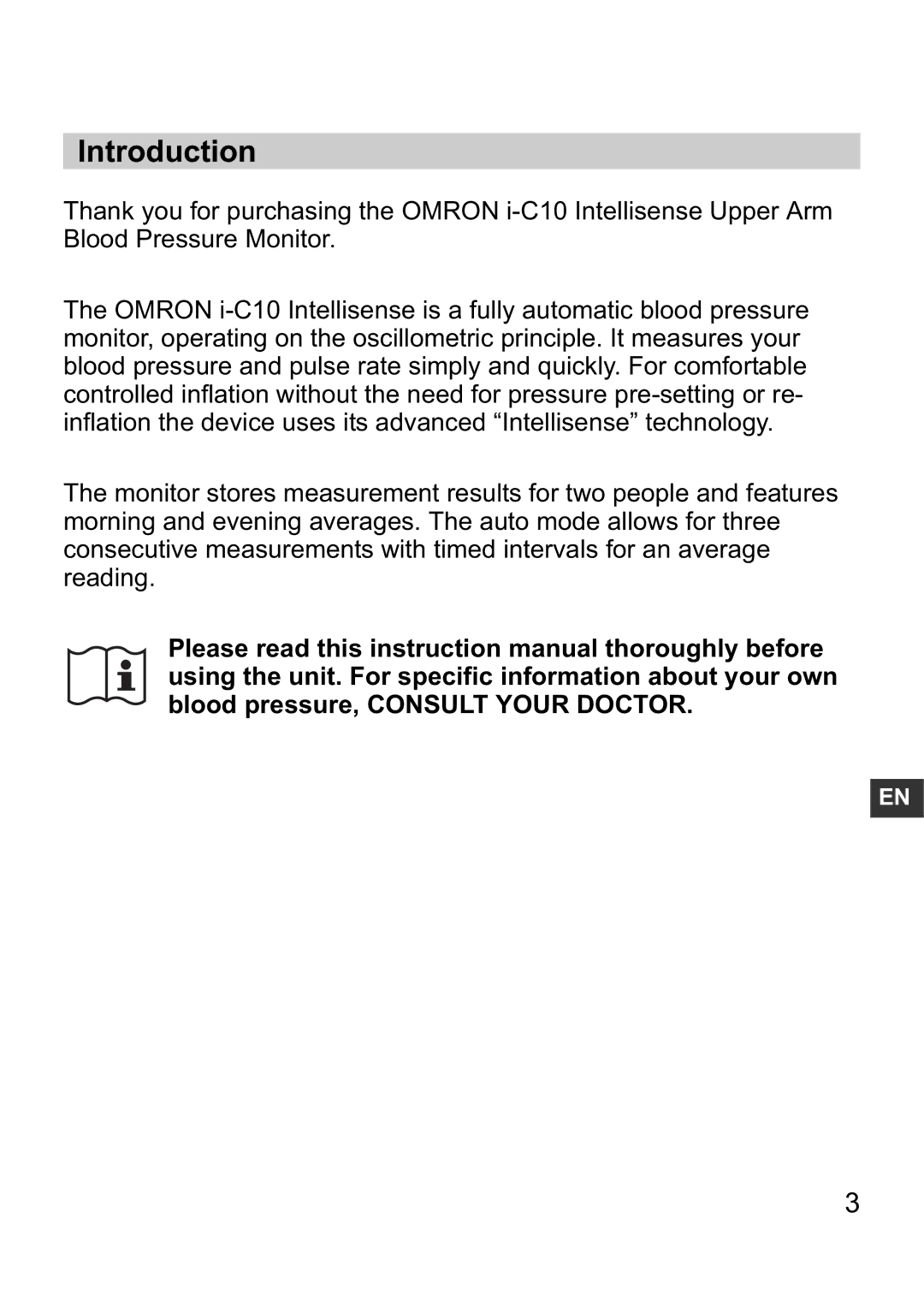 Omron i-C10 instruction manual Introduction 