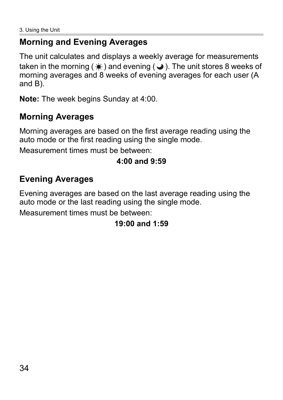 Omron i-C10 instruction manual Morning and Evening Averages, Morning Averages 