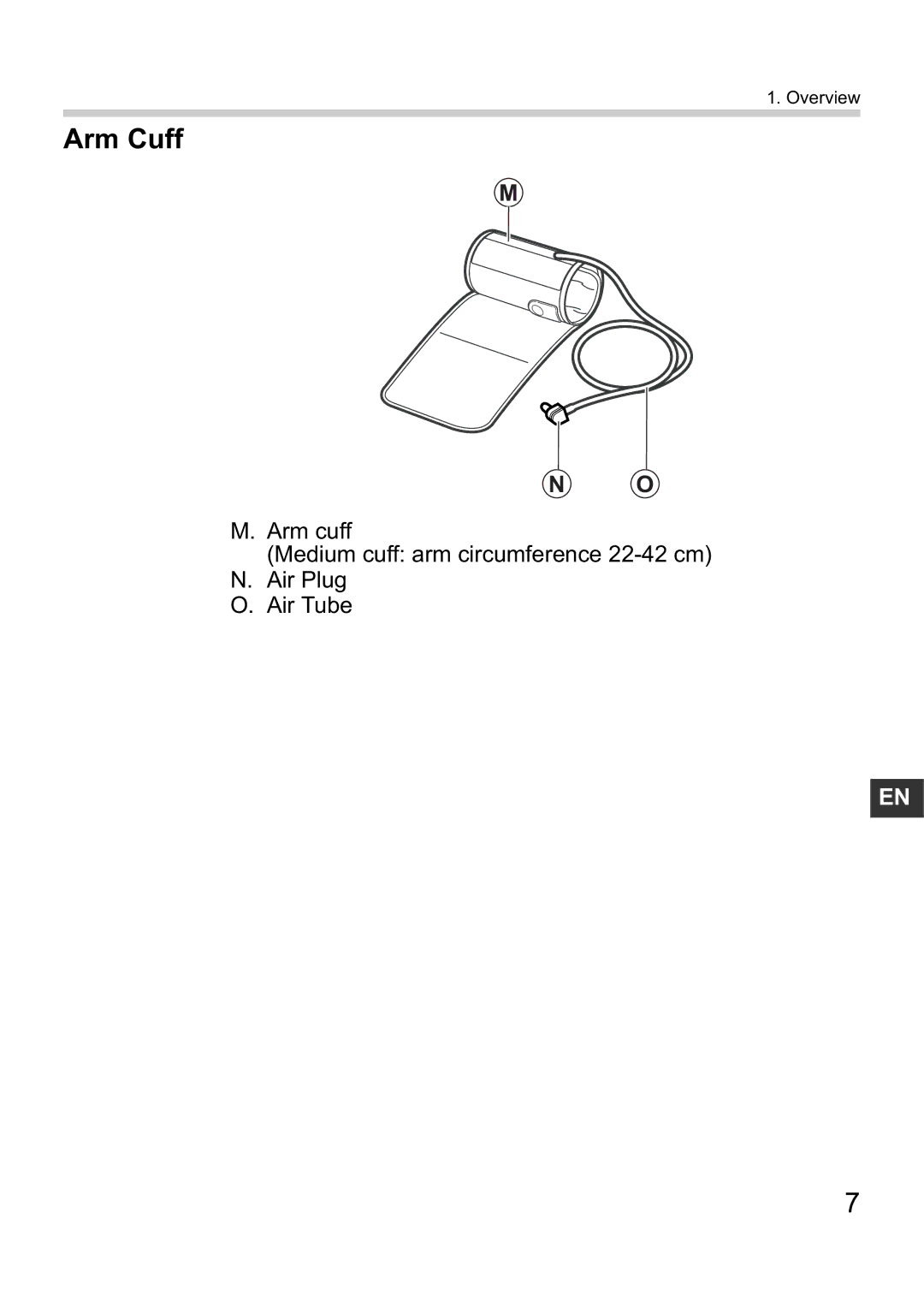 Omron i-C10 instruction manual Arm Cuff 