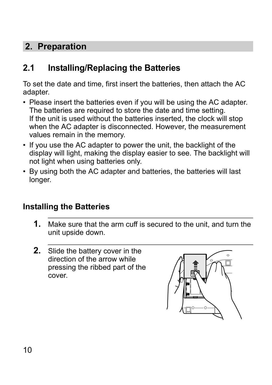 Omron i-Q132 instruction manual Preparation Installing/Replacing the Batteries, Installing the Batteries 