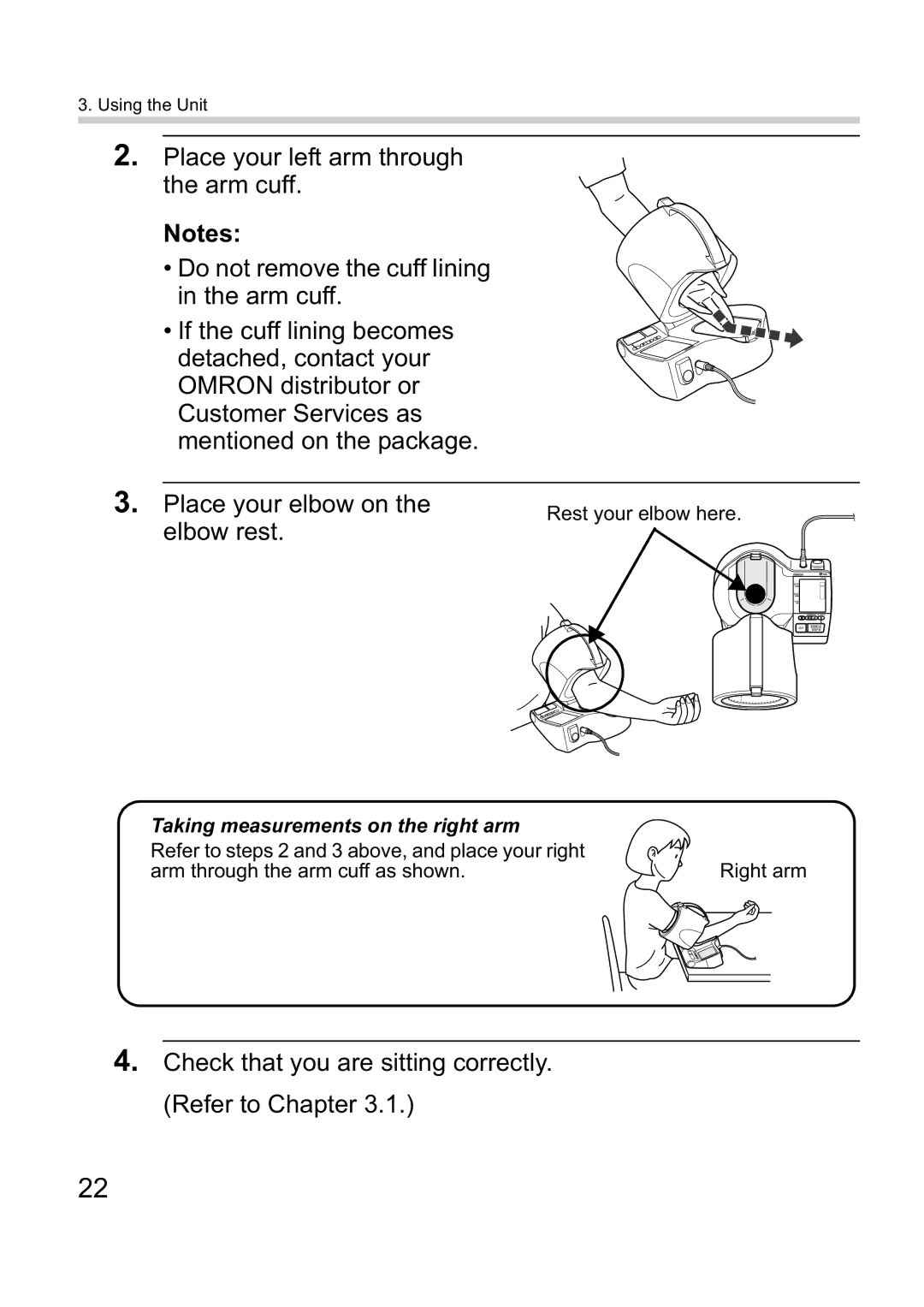 Omron i-Q132 instruction manual Check that you are sitting correctly. Refer to Chapter 