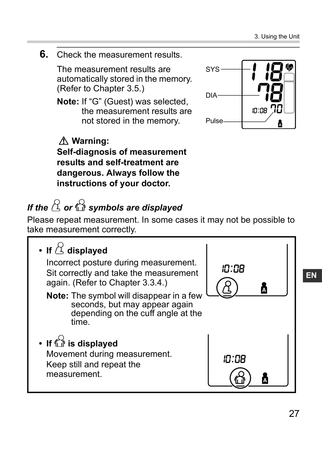 Omron i-Q132 instruction manual If the or symbols are displayed, If displayed 