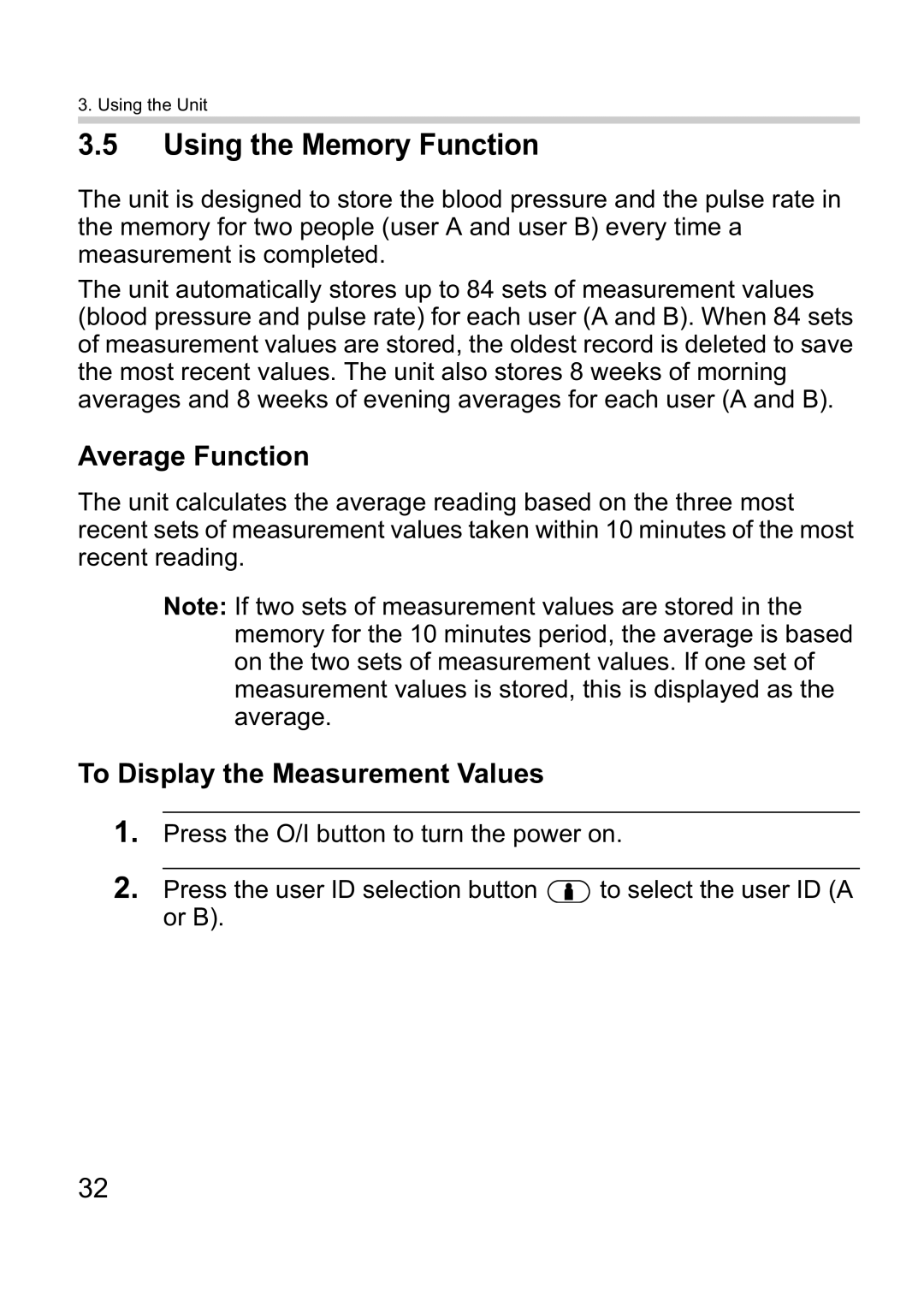 Omron i-Q132 instruction manual Using the Memory Function, Average Function, To Display the Measurement Values 