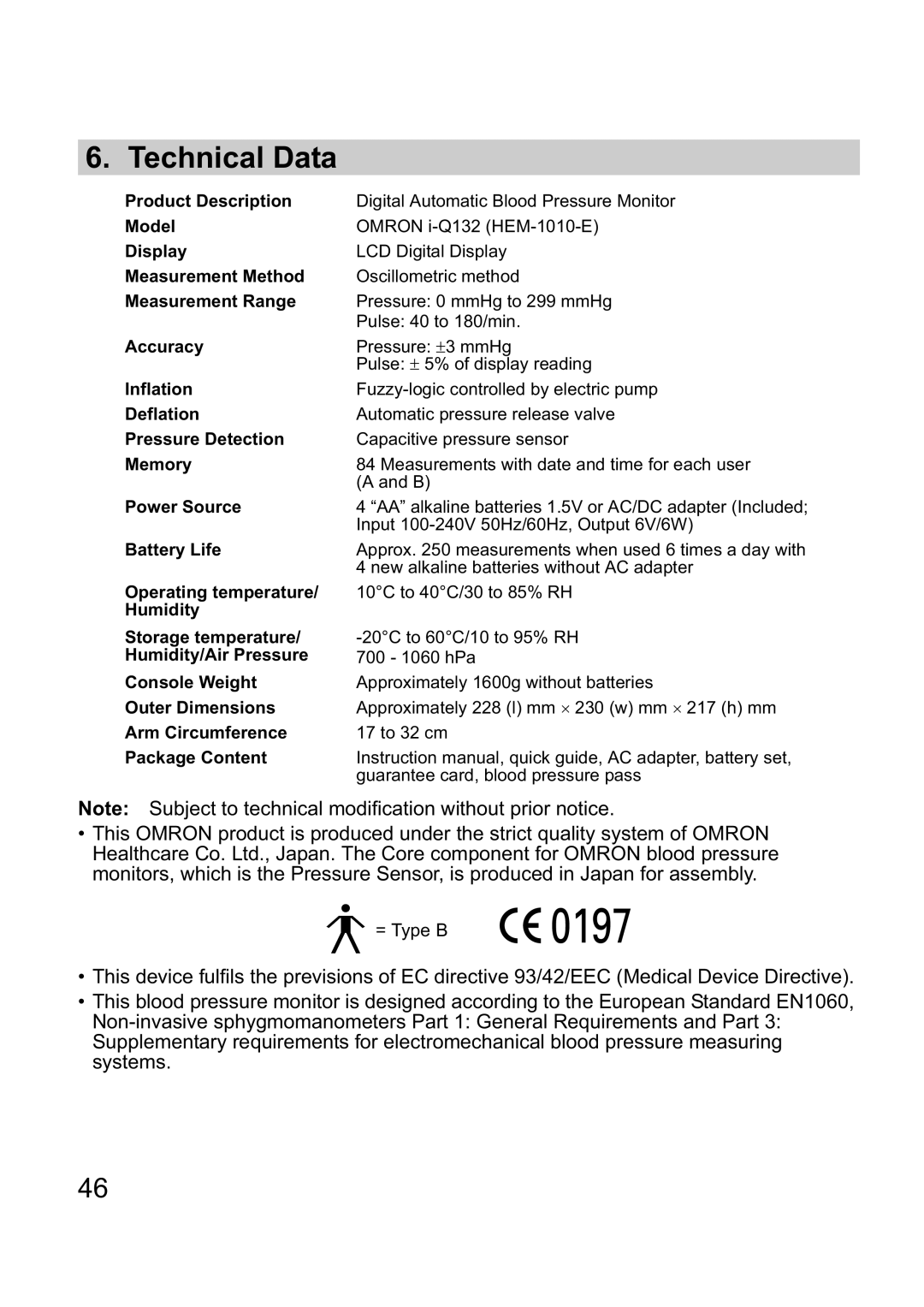 Omron i-Q132 instruction manual Technical Data, Power Source 