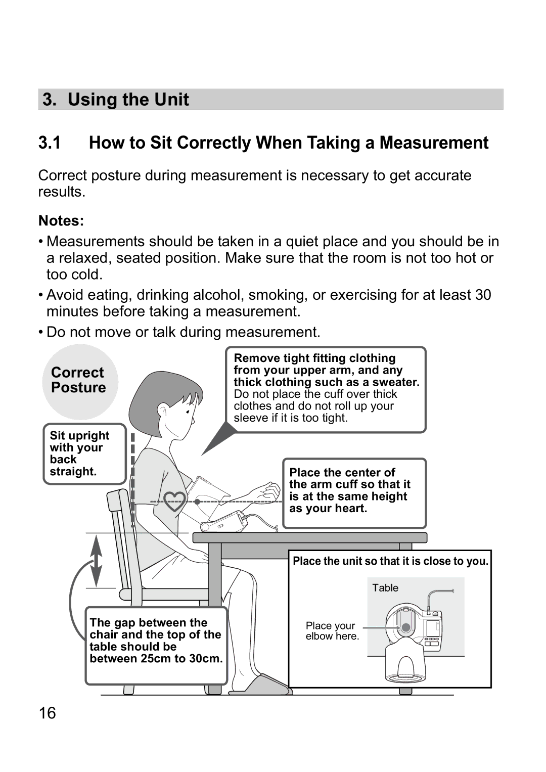 Omron i-Q142 instruction manual Correct Posture 