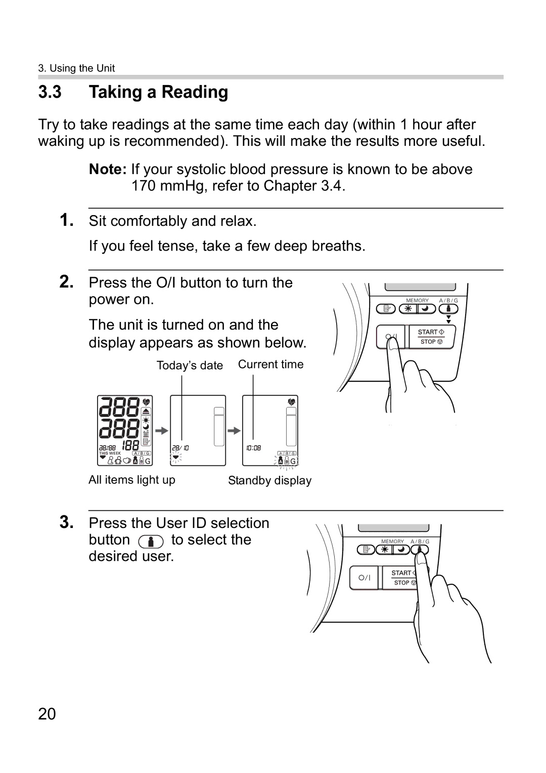 Omron i-Q142 instruction manual Taking a Reading 