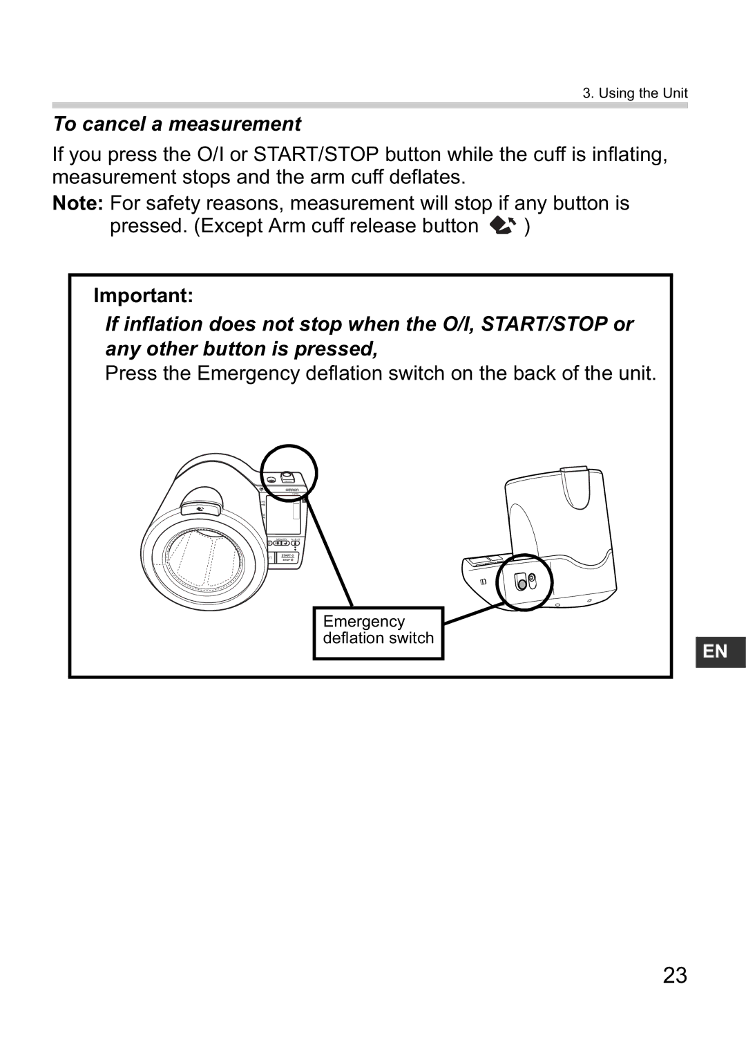 Omron i-Q142 instruction manual To cancel a measurement 