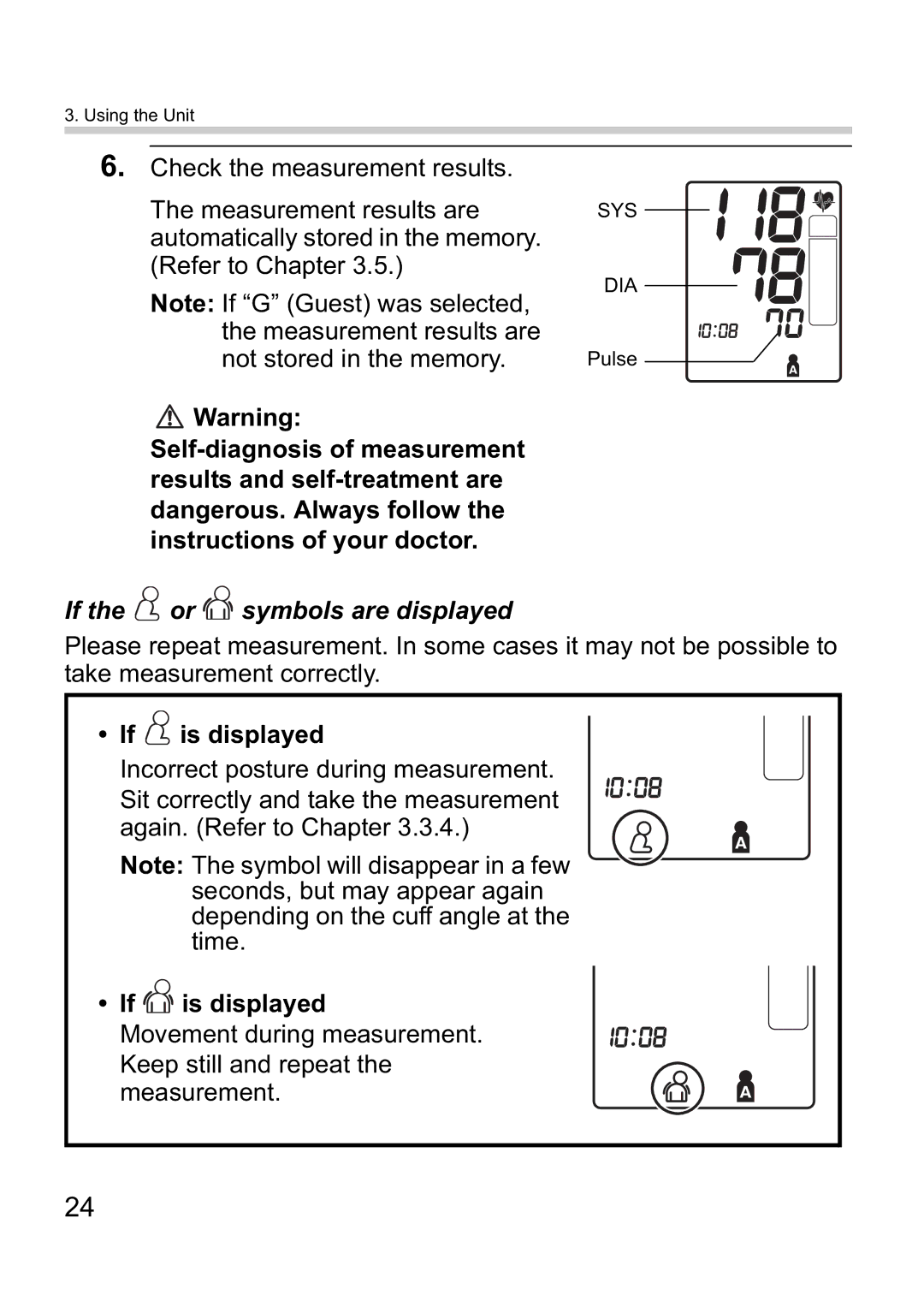 Omron i-Q142 instruction manual If the or symbols are displayed, If is displayed 