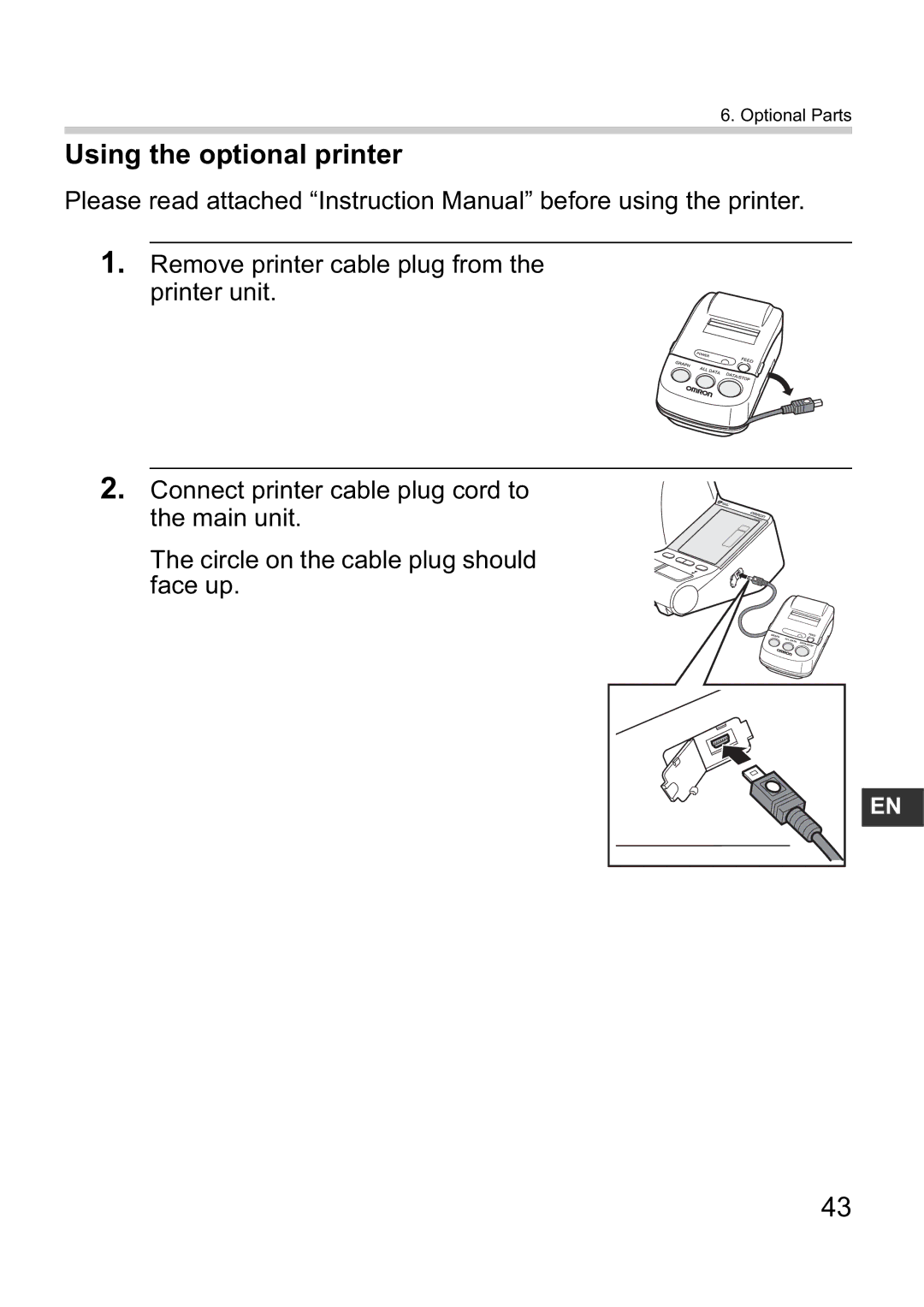 Omron i-Q142 instruction manual Using the optional printer 