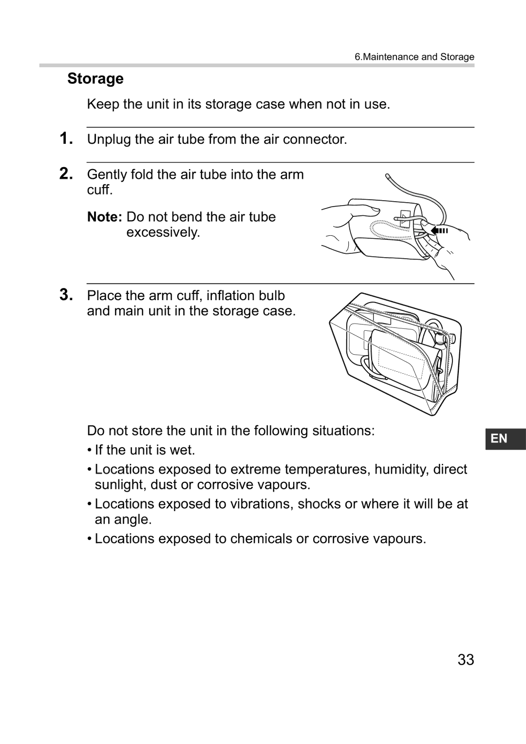 Omron M1 Plus instruction manual Storage 