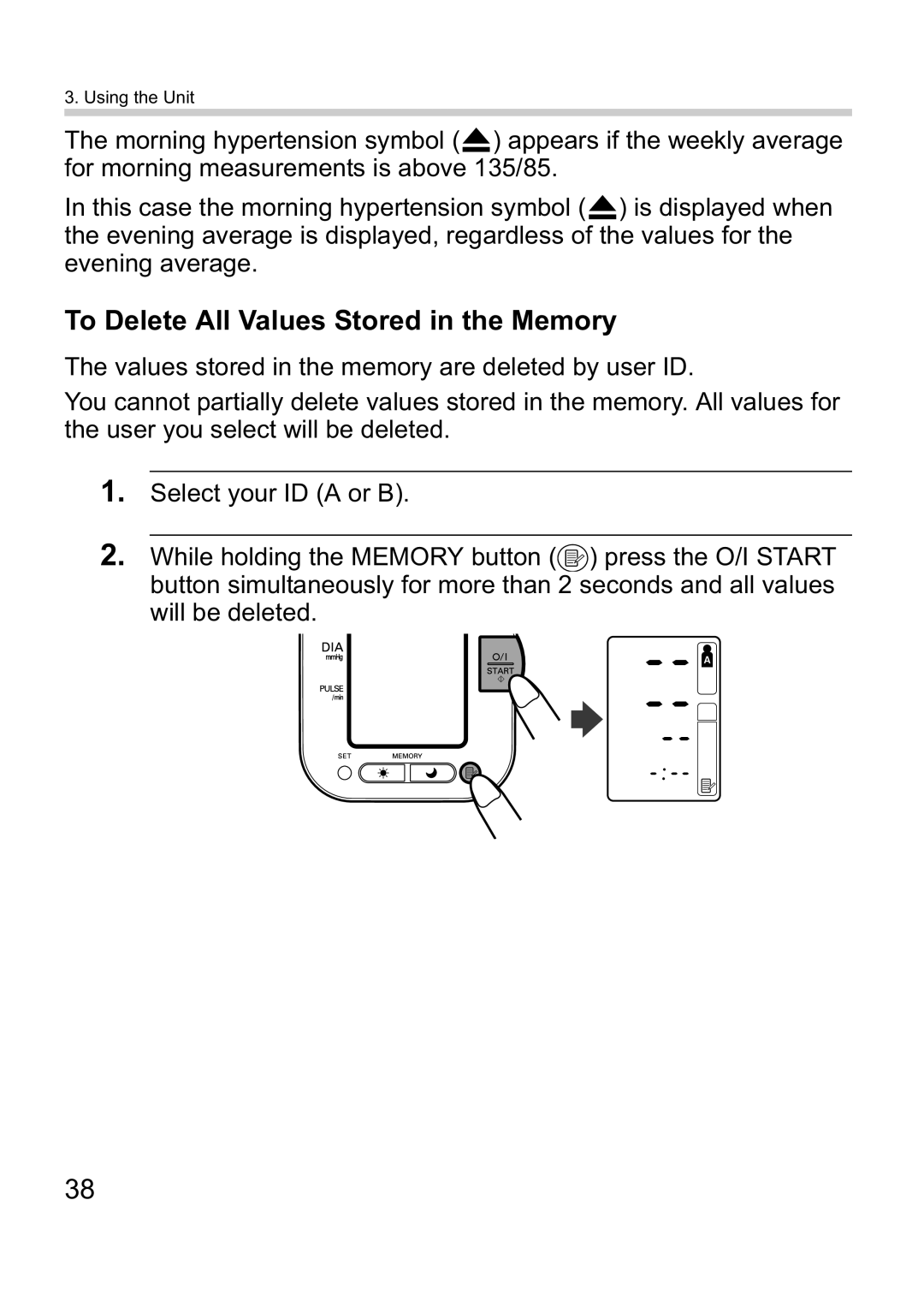 Omron M10-IT instruction manual To Delete All Values Stored in the Memory 