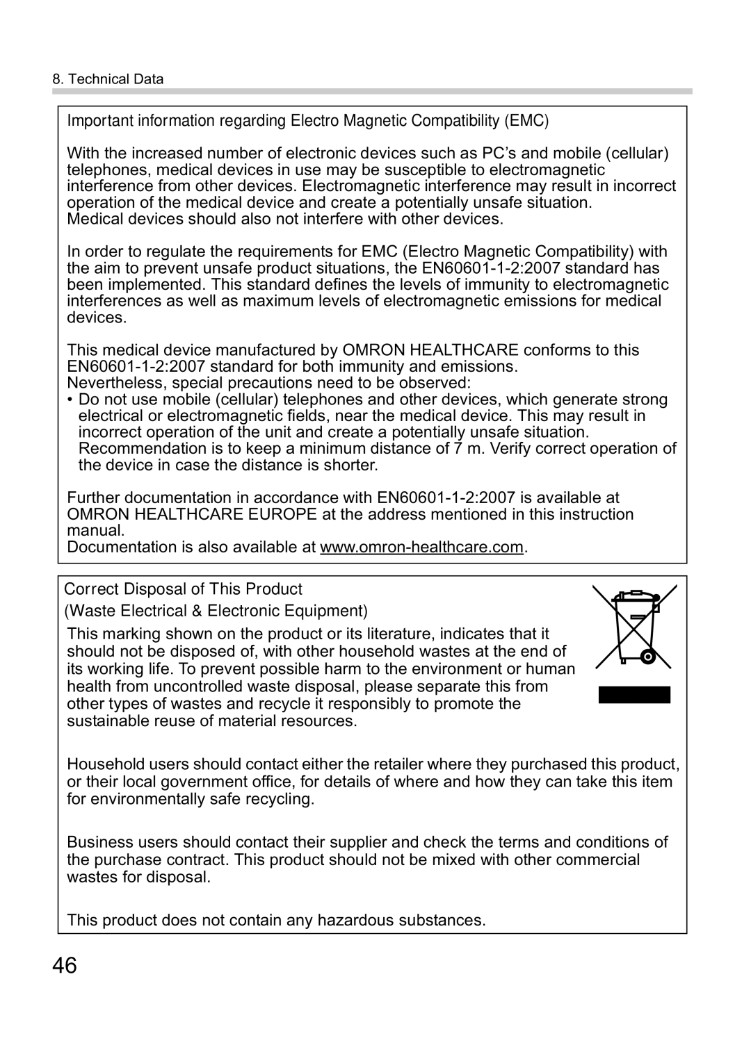 Omron M10-IT instruction manual Technical Data 