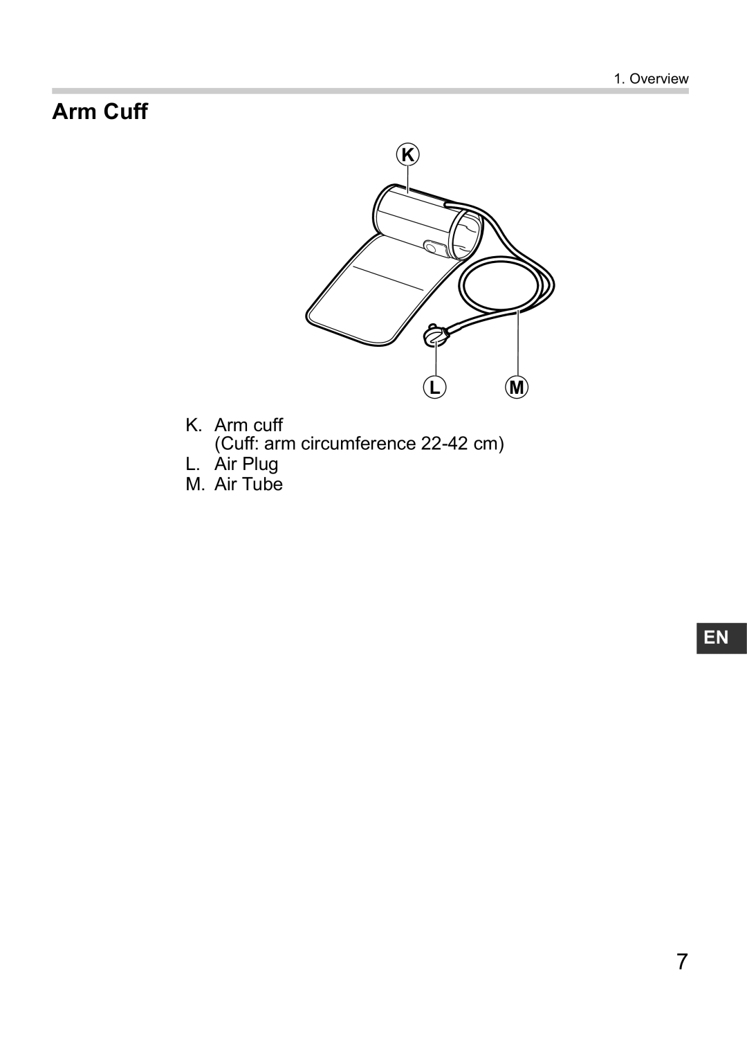 Omron M10-IT instruction manual Arm Cuff 