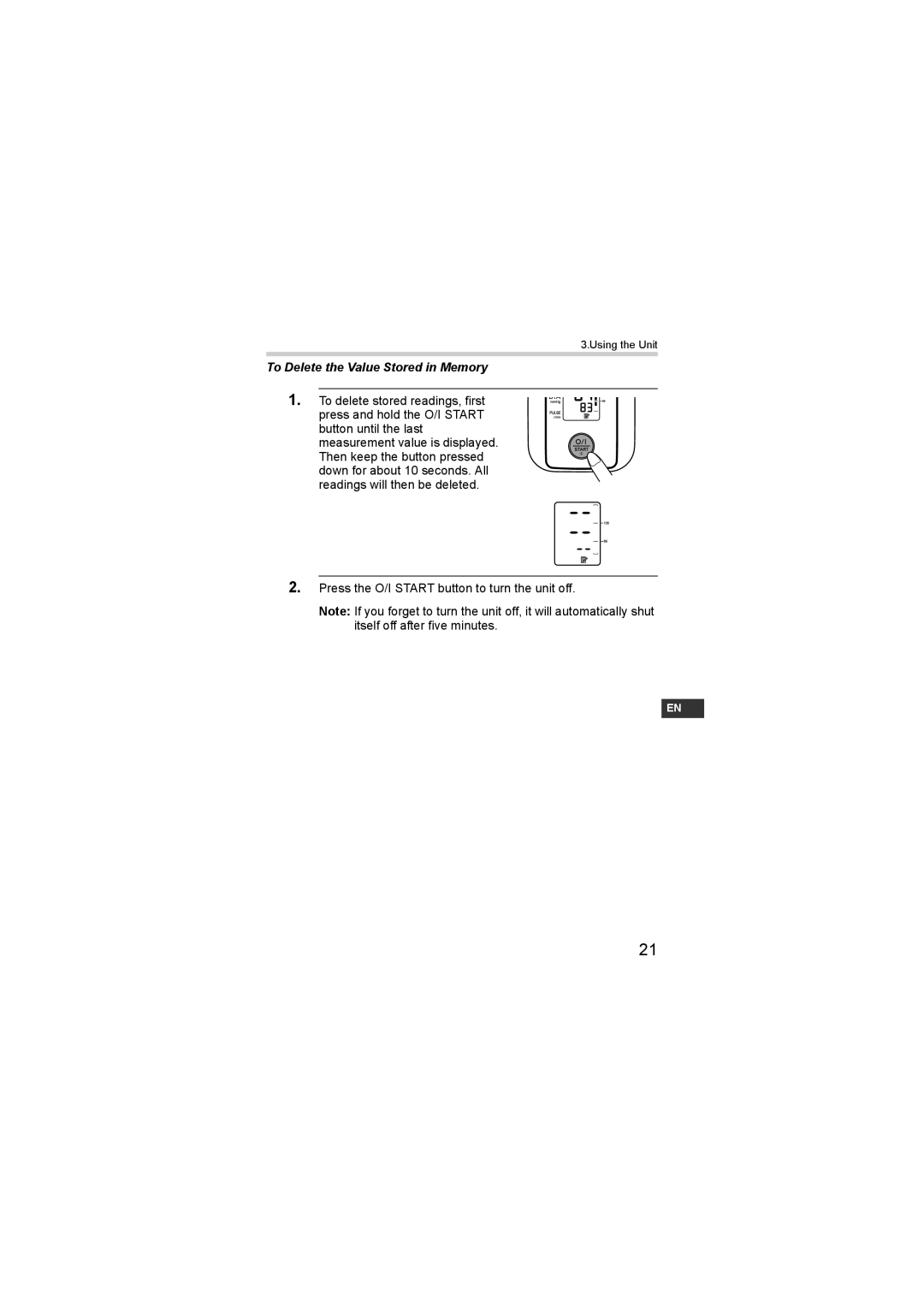 Omron M2 basic instruction manual To Delete the Value Stored in Memory 