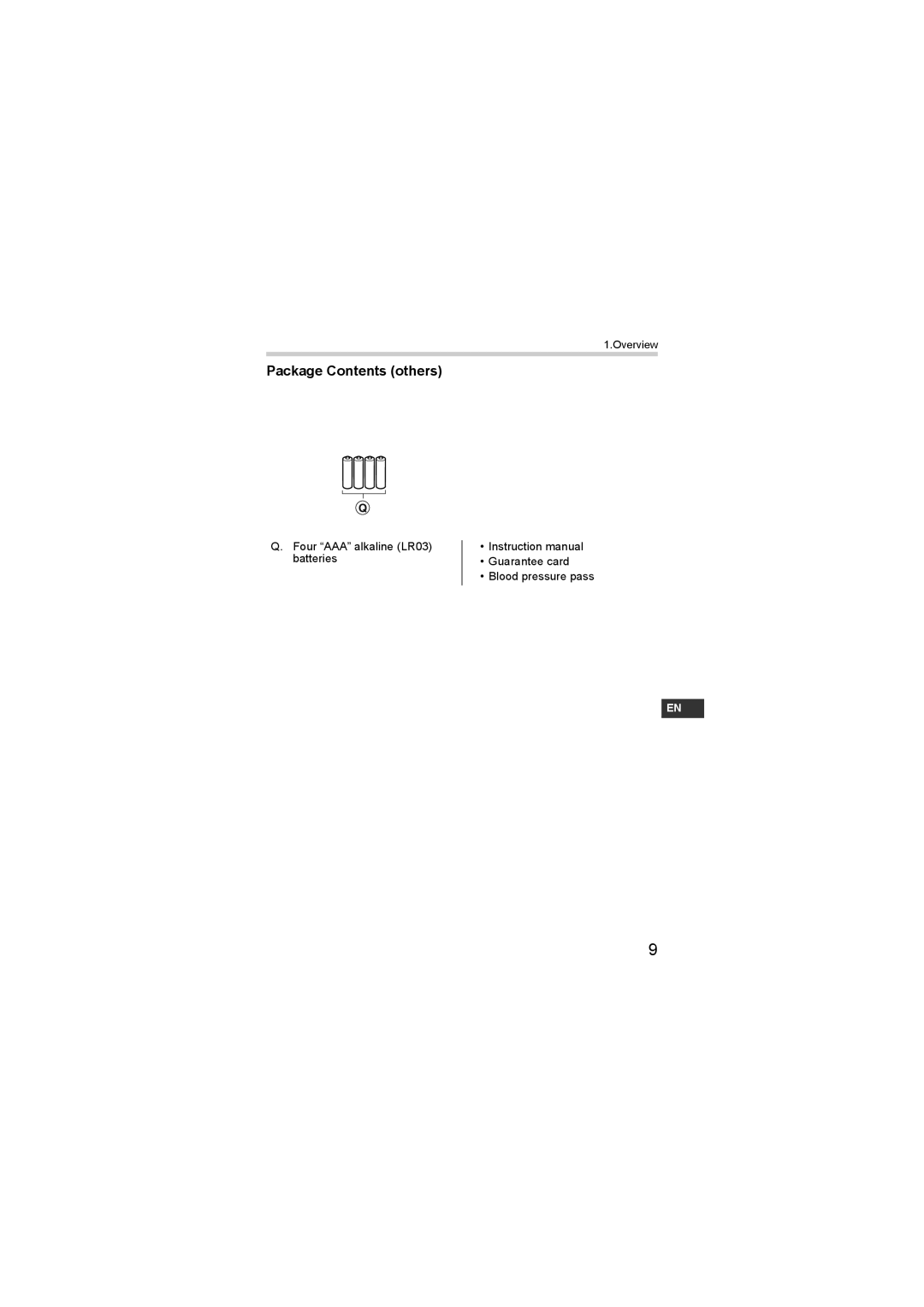 Omron M2 basic instruction manual Package Contents others 