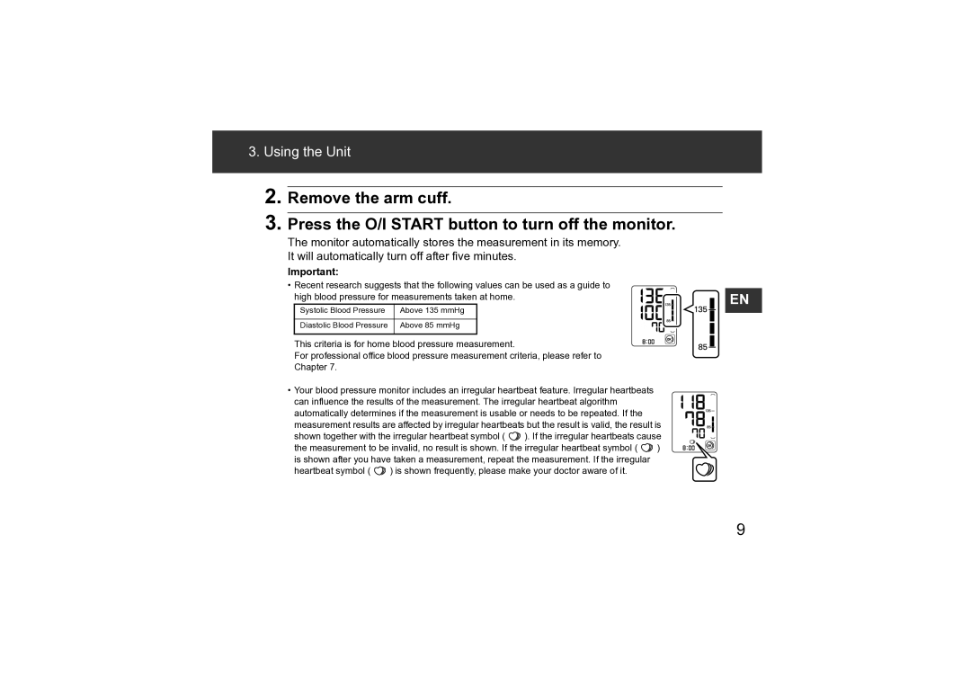 Omron M3 instruction manual Using the Unit 