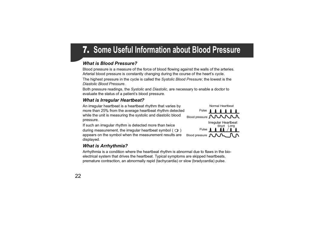 Omron M3 instruction manual Some Useful Information about Blood Pressure 