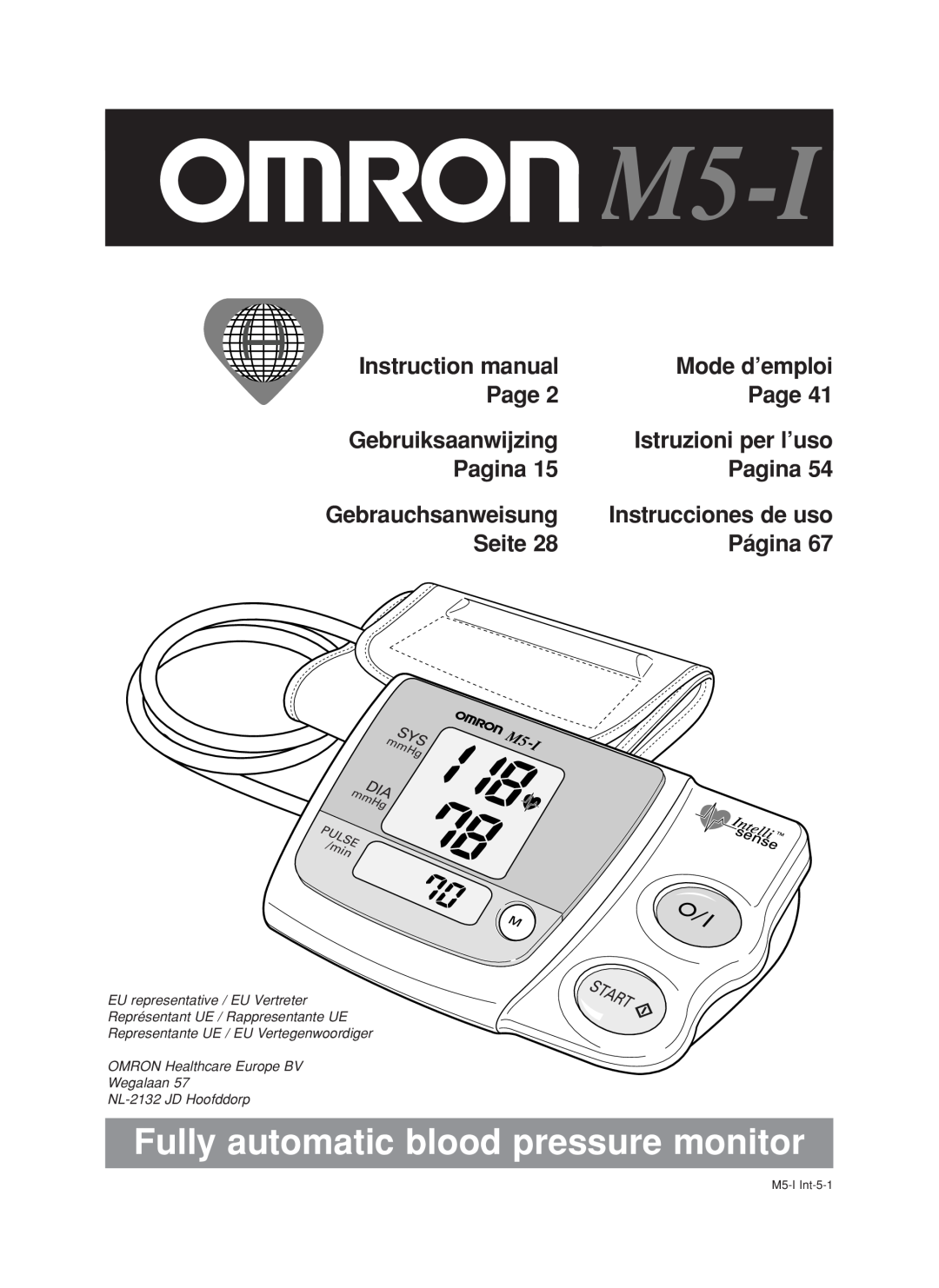Omron M5-I instruction manual Fully automatic blood pressure monitor 