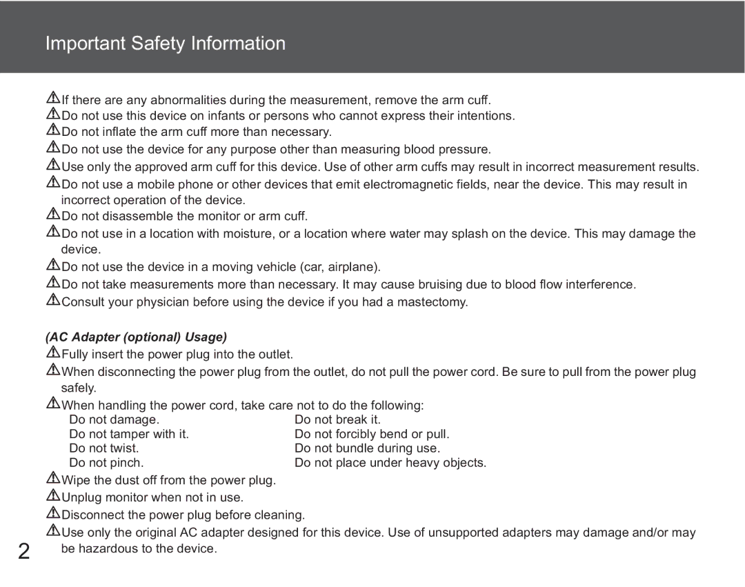 Omron M6 AC instruction manual Important Safety Information 