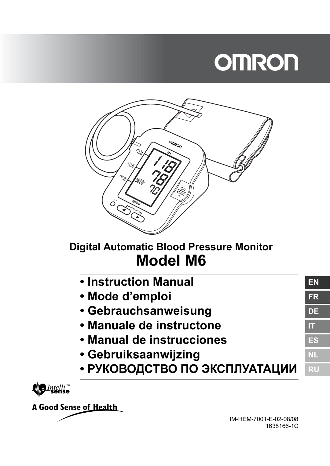 Omron instruction manual Model M6, Digital Automatic Blood Pressure Monitor 