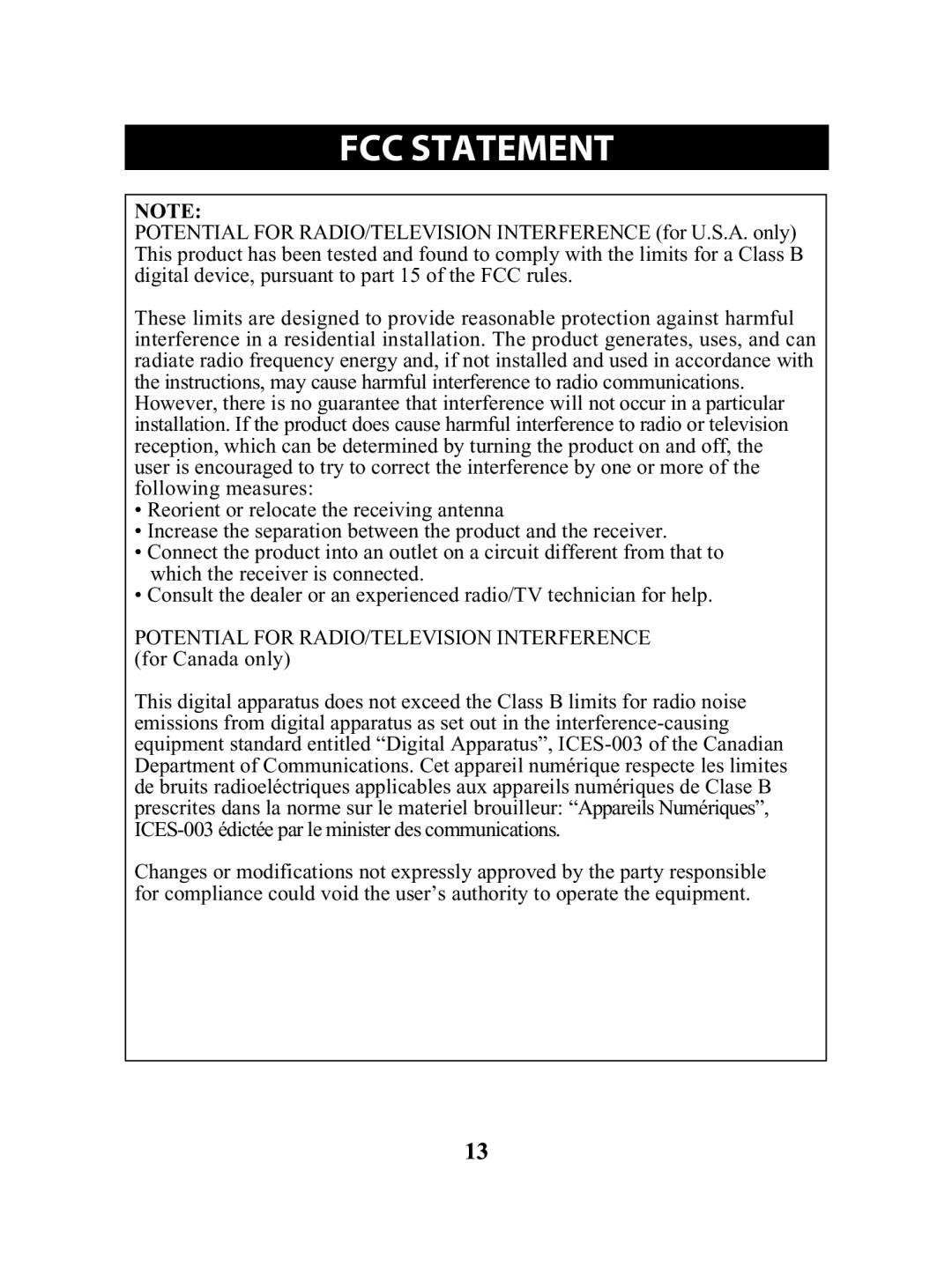 Omron MC 514 instruction manual FCC Statementitle 