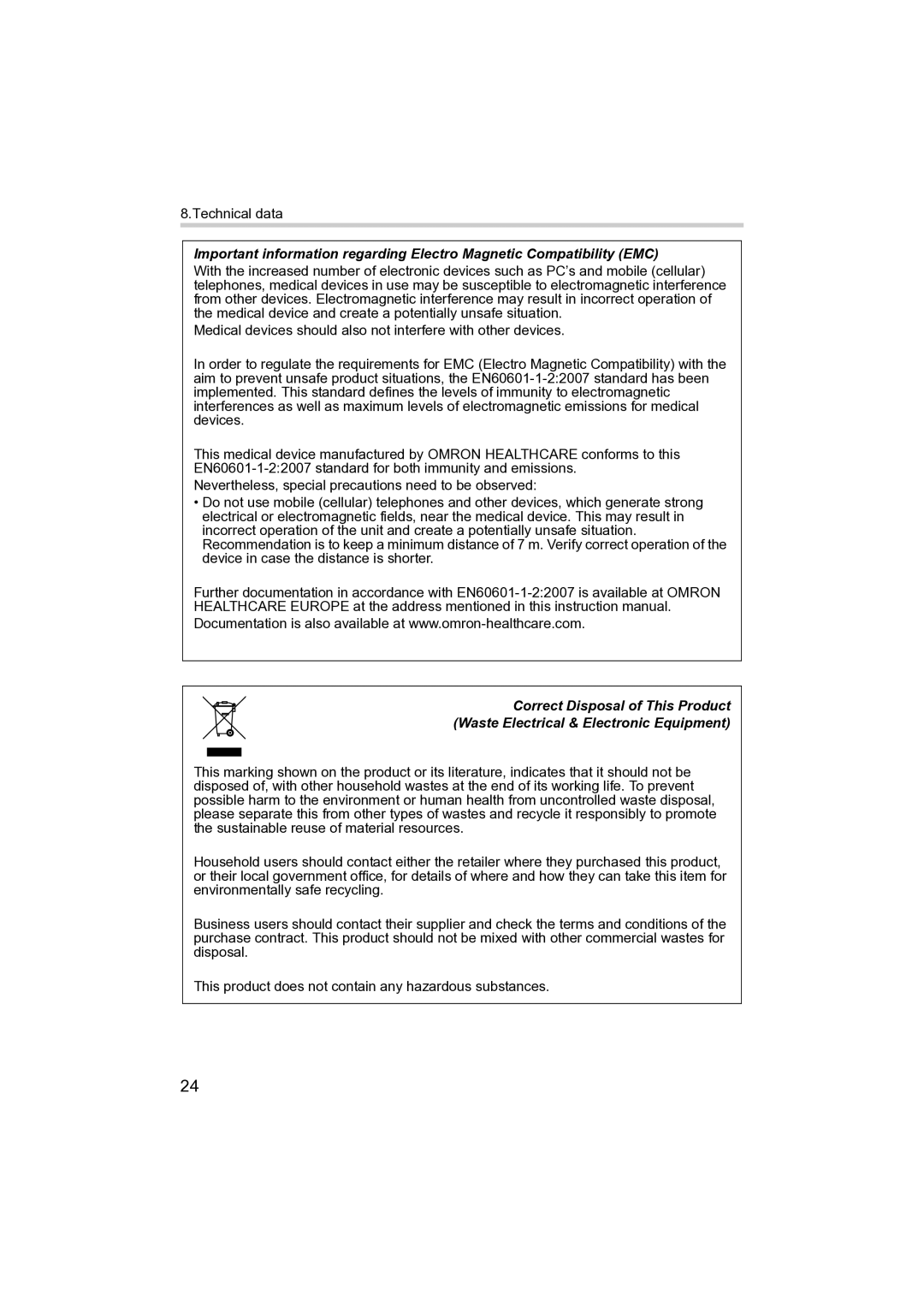 Omron NE- C801KD instruction manual Technical data 