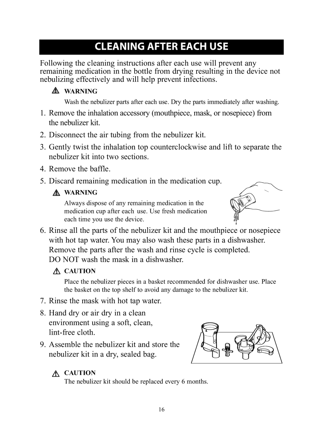 Omron NE-C28 instruction manual Cleaning After Each USE 