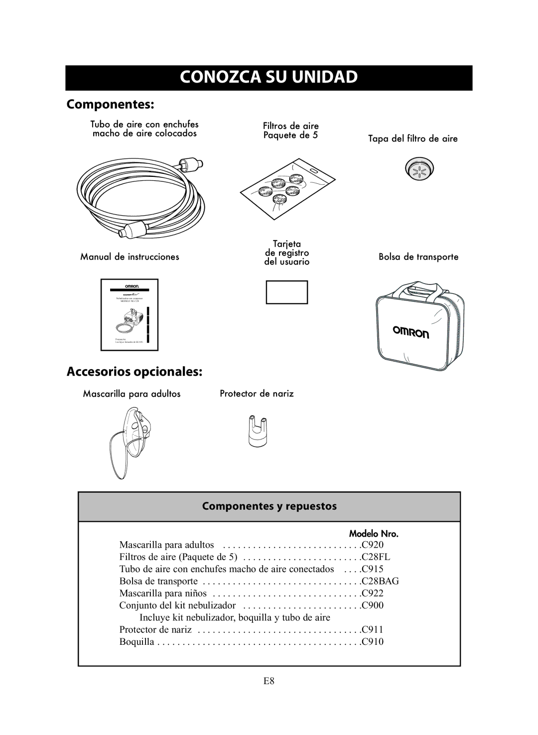 Omron NE-C28 instruction manual Accesorios opcionales 