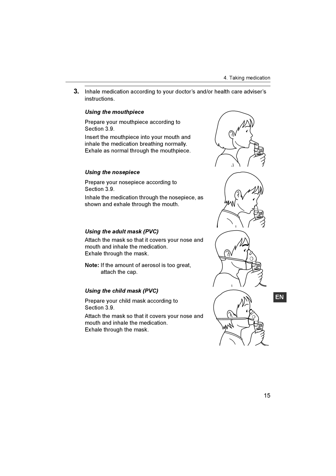 Omron NE-C29-E instruction manual Using the mouthpiece 