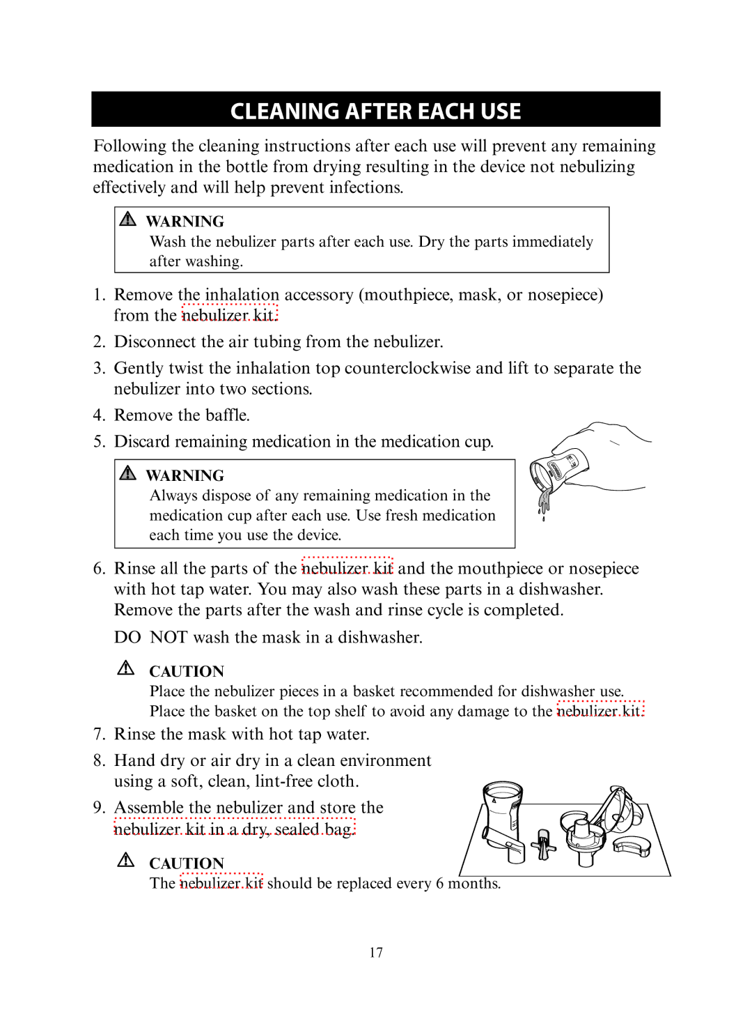 Omron NE-C30 instruction manual Cleaning After Each USE 