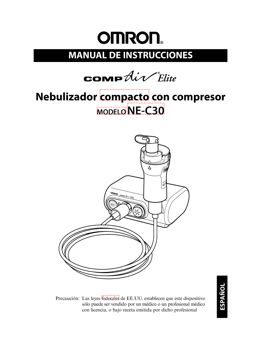 Omron NE-C30 instruction manual Nebulizador compacto con compresor 