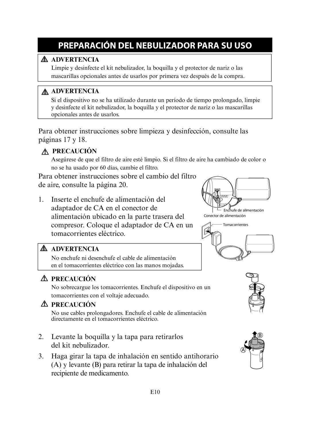 Omron NE-C30 instruction manual Advertencia, Precaución 