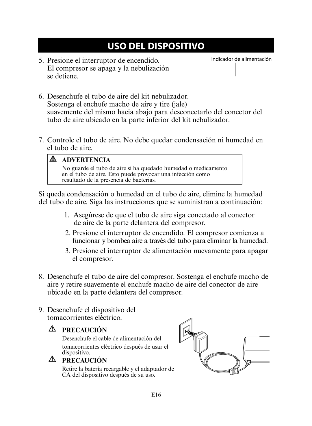 Omron NE-C30 instruction manual Indicador de alimentación 