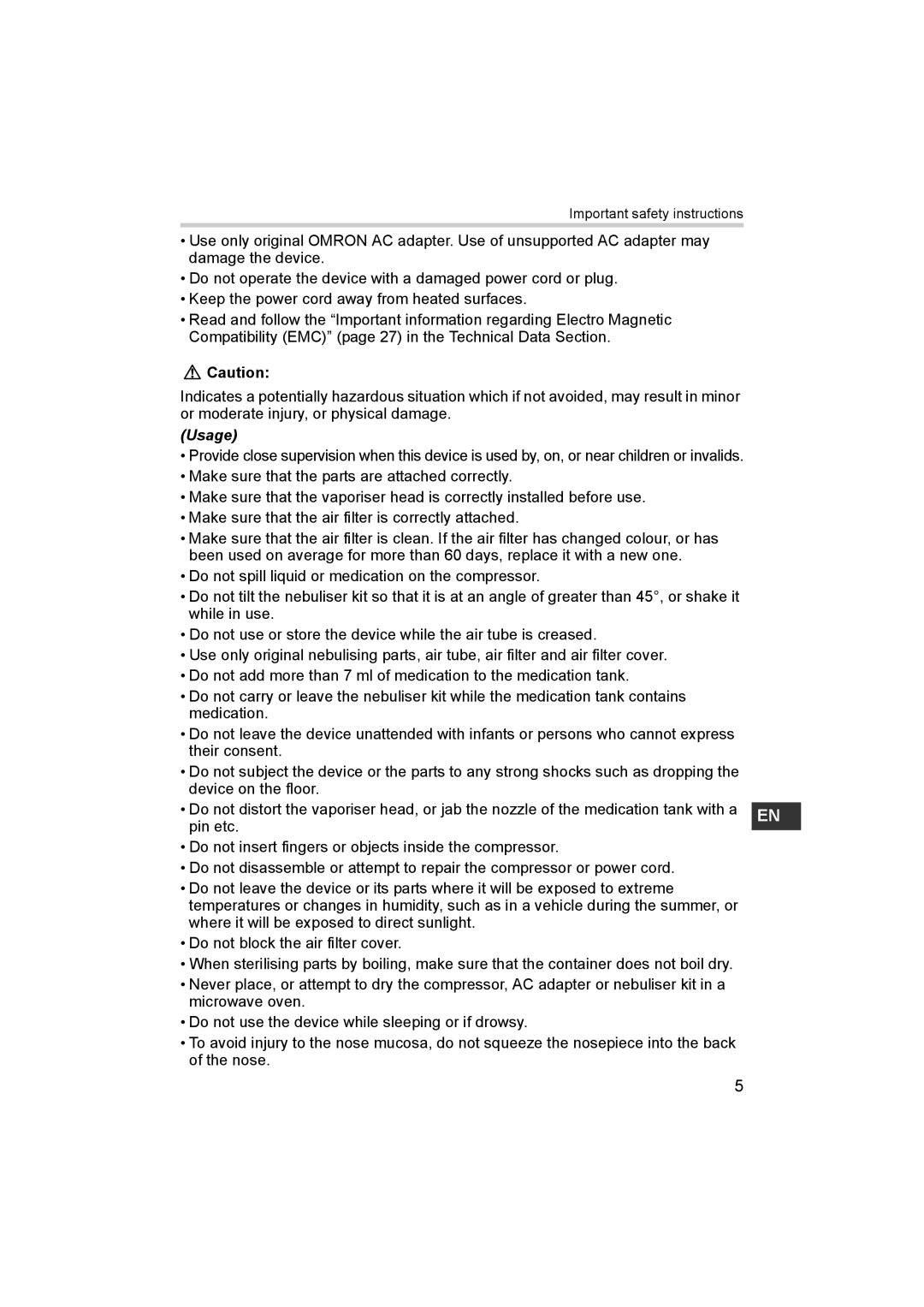 Omron ne-c801 instruction manual Important safety instructions 