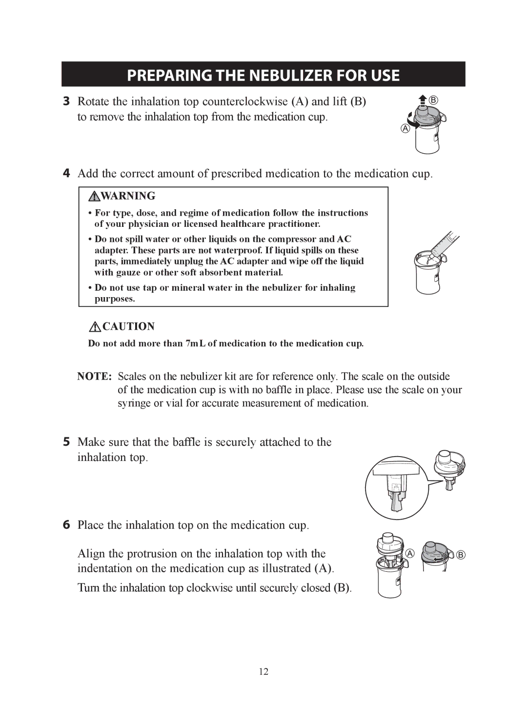 Omron ne-c801 instruction manual Preparing the Nebulizer for USE 