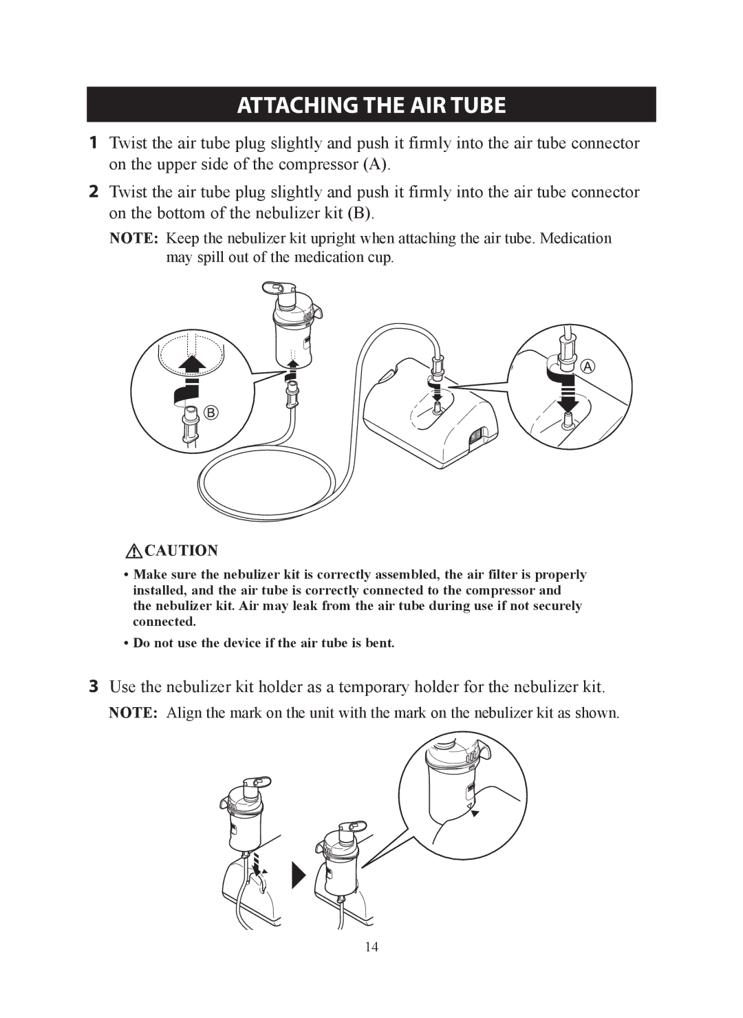 Omron ne-c801 instruction manual Attaching the Air Tube 