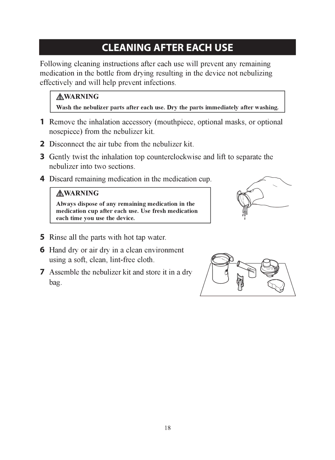 Omron ne-c801 instruction manual Cleaning after Each Use 